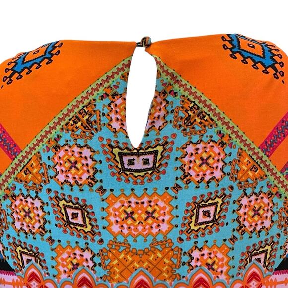 Coco Bianco Multicolor Sleeveless Asymmetrical Tunic Top or Minidress size L - Picture 4 of 10